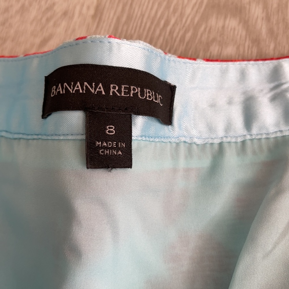 Banana Republic Red  Tiffany Blue Mini Skirt 8 - Picture 4 of 7